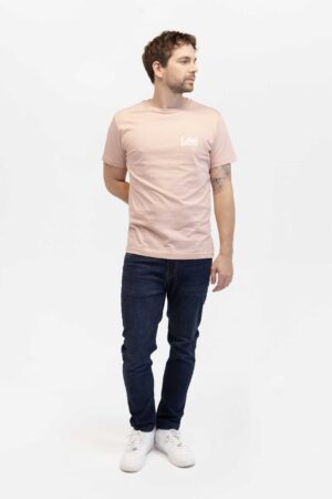 Camiseta hombre regular woobly medium logo tee rosa fw5
