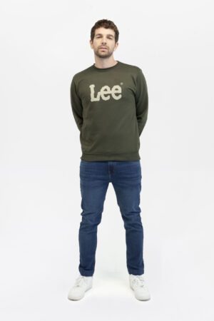 Buzo Hombre regular basic crew logo sws verde militar fw5