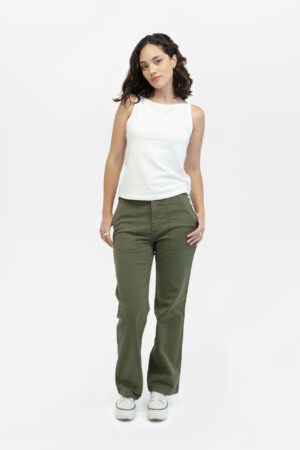 Top mujer slim seasonal square neck crema fw5