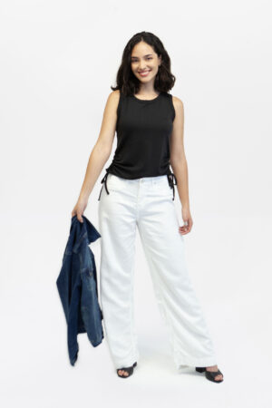 Jean mujer flare high waist stella a line crudo fw5