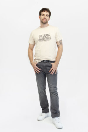 camiseta hombre regular basic graphic beige fw5