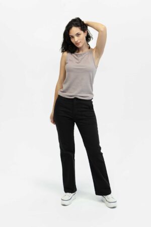 Jean mujer marionClassic straight military negro fw5