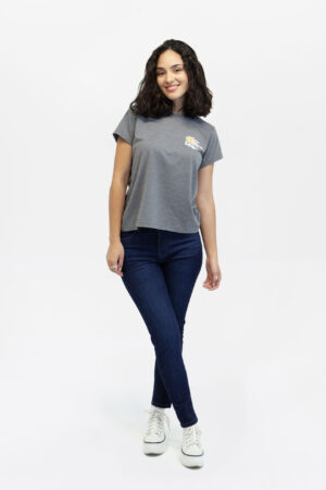 camiseta mujer regular graphic gris fw5