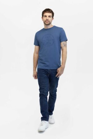 camiseta hombre regular basic grapich verde militar fw5