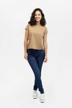 Camiseta mujer regular logo caqui fw5