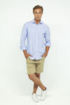 Vista Frontal Camisa Hombre regular custom Celeste SS3 de Marca Lee