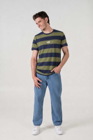 CAMISETA HOMBRE REGULAR STRIPED VERDE SS5