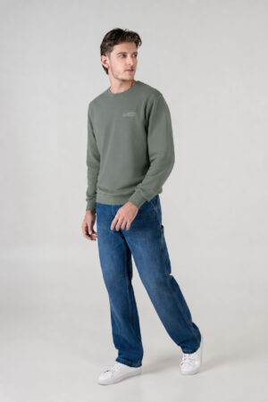 BUZO HOMBRE REGULAR BASIC CREW SMALL LOGO SWS VERDE SS5
