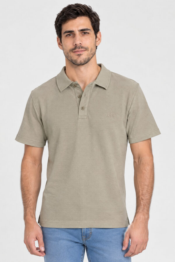 Camiseta hombre regular jersey polo beige ss5