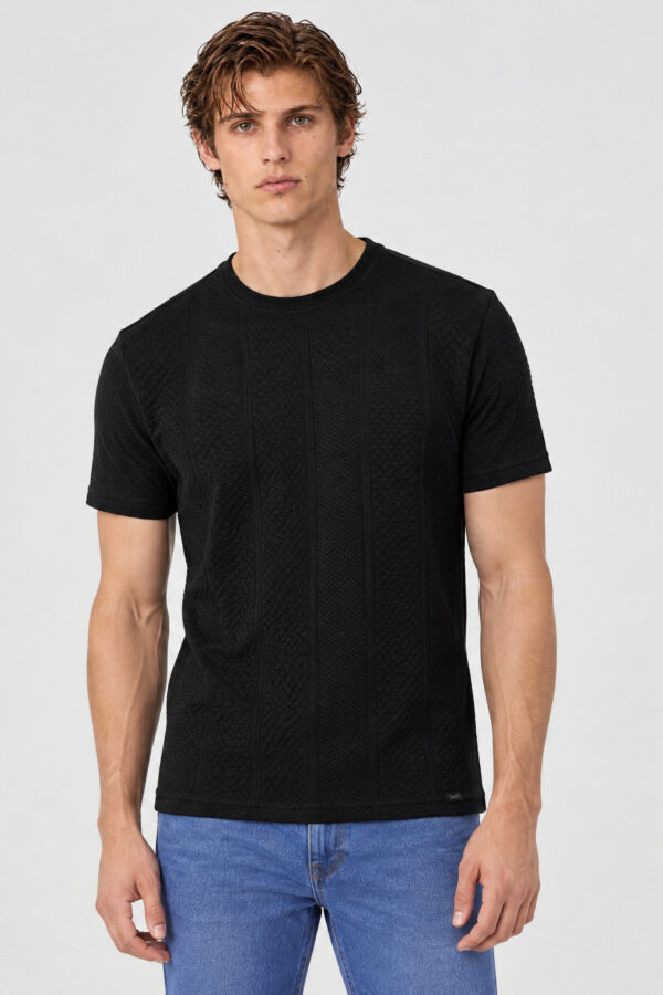 Camiseta hombre regular crew negro ss5
