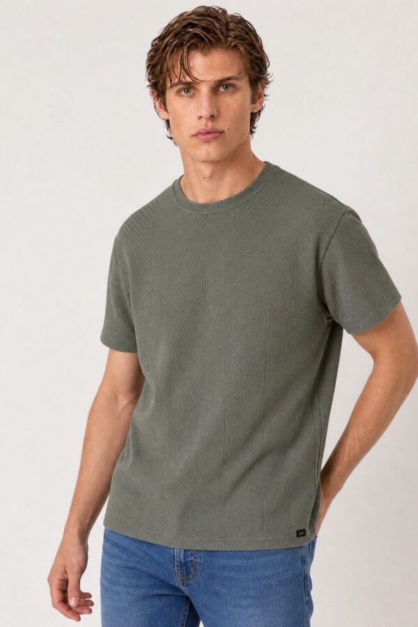Camiseta hombre regular crew verde ss5