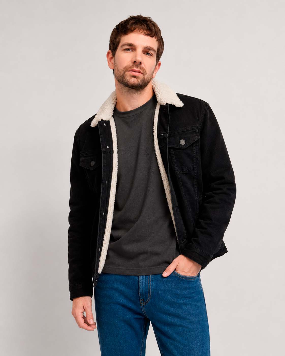 Chaqueta Sherpa Negra